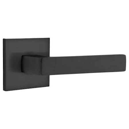 Emtek Dumont Left Handed Non-Turning Two-Sided Dummy Door Lever Set with Square Rose from the Brass Modern Collection Flat Black