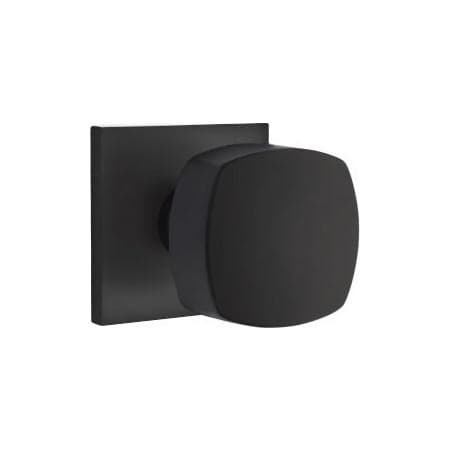 Emtek Freestone Non-Turning Two-Sided Dummy Door Knob Set with Square Rose from the Urban Modern Collection Flat Black