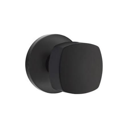 Emtek Freestone Non-Turning Two-Sided Dummy Door Knob Set with Disk Rose from the Urban Modern Collection Flat Black