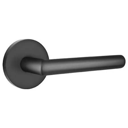 Emtek Stuttgart Right Handed Non-Turning Two-Sided Dummy Door Lever Set with Disk Rose from the Brass Modern Collection Flat Black