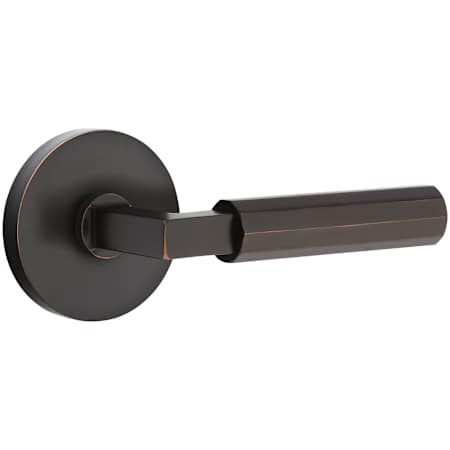 Emtek Faceted Reversible Non-Turning Two-Sided Dummy Door Lever Set from the SELECT Brass Collection Oil Rubbed Bronze