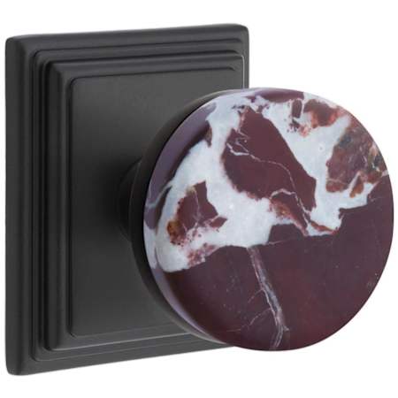 Emtek Rosso Levanto Non-Turning Two-Sided Dummy Door Knob Set from the SELECT Collection Flat Black