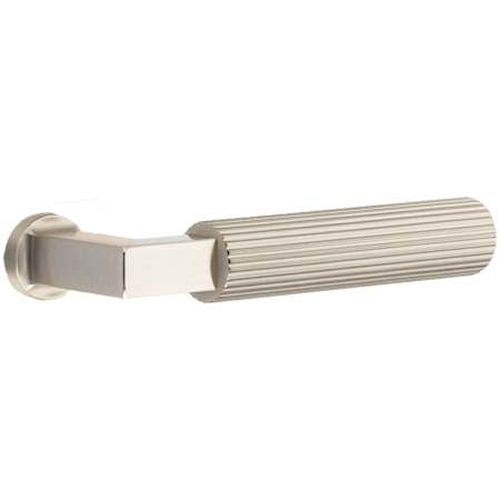 Emtek Straight Knurled Non-Turning Two-Sided Dummy Door Lever Set from the SELECT Brass Collection Satin Nickel
