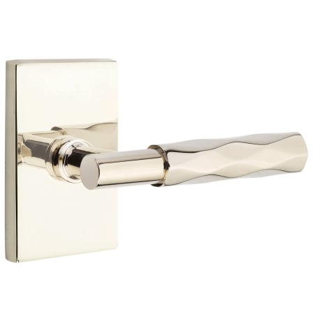 Emtek-505TR-T-Bar Stem with Rectangular Rose in Lifetime Polished Nickel