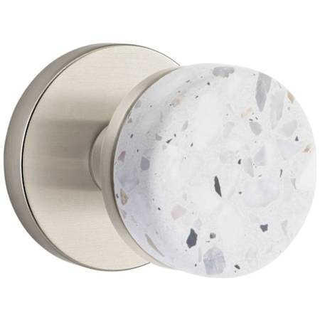Emtek Terrazzo Non-Turning Two-Sided Dummy Door Knob Set from the SELECT Collection Satin Nickel