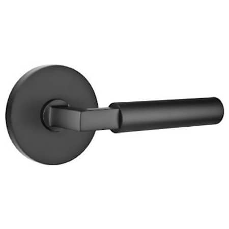 Emtek Hercules Right Handed Passage Door Lever Set with Disk Rose from the Brass Modern Collection Flat Black