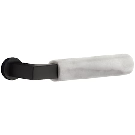 Emtek White Marble Passage Door Lever Set from the SELECT Collection Flat Black