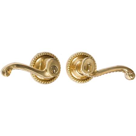 Emtek Rope Lever Single Cylinder Keyed Entry Designer Brass Leverset French Antique