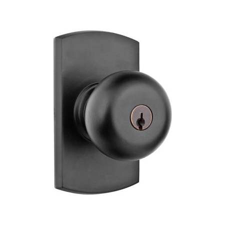 Emtek Winchester Single Cylinder Keyed Entry Sandcast Bronze Knobset Flat Black