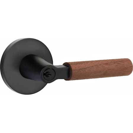 Emtek Dark Walnut Single Cylinder Keyed Entry Lever Set from the SELECT Collection Flat Black