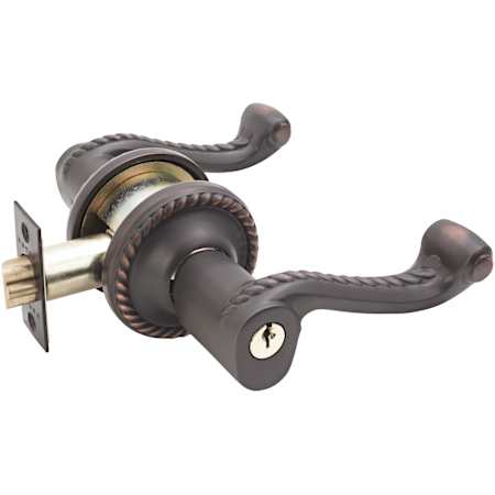 Emtek Rope Reversible Non-Turning Two-Sided Dummy Door Lever Set from the Designer Brass Collection Oil Rubbed Bronze