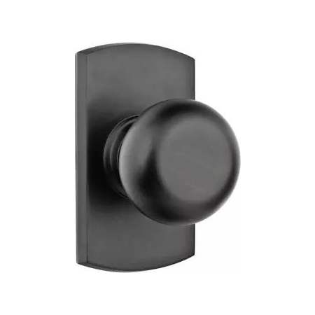Emtek Winchester Reversible Non-Turning Two-Sided Dummy Door Knob Set from the Sandcast Bronze Collection Flat Black