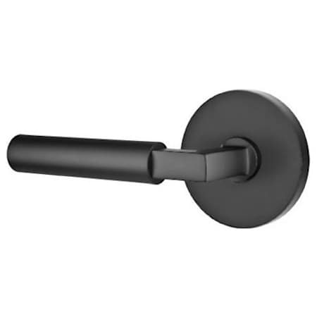 Emtek Hercules Left Handed Privacy Door Lever Set with Disk Rose from the Brass Modern Collection Flat Black