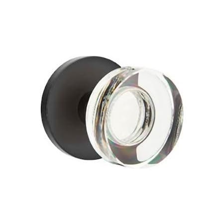 Emtek Modern Disc Privacy Door Knob Set with Disk Rose from the Brass Modern Crystal Collection Flat Black