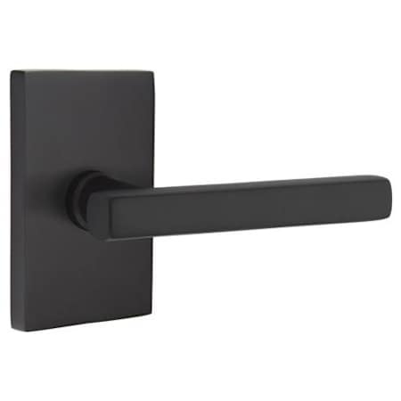 Emtek Freestone Privacy Door Lever Set from the Brass Modern Collection Flat Black