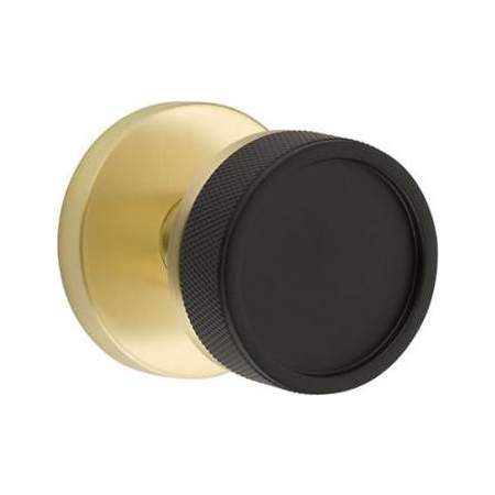 Emtek SELECT Knurled Privacy Door Knobset Flat Black