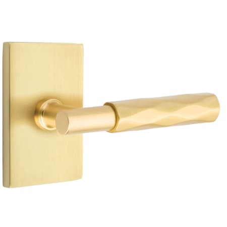 Emtek-520TR-T-Bar Stem with Rectangular Rose in Satin Brass