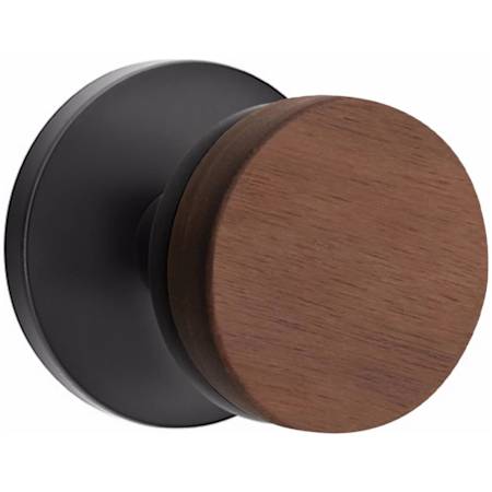 Emtek Dark Walnut Privacy Door Knob Set from the SELECT Collection Flat Black