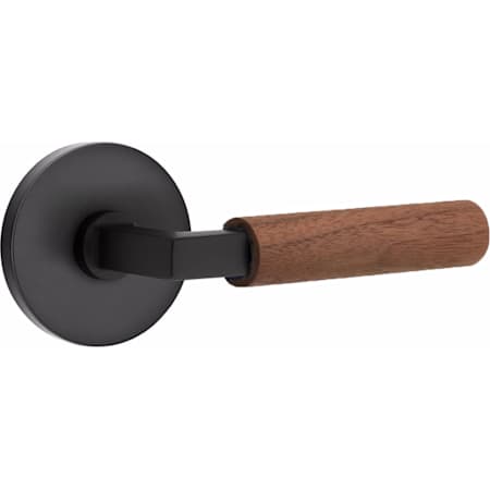 Emtek Dark Walnut Privacy Door Lever Set from the SELECT Collection Flat Black