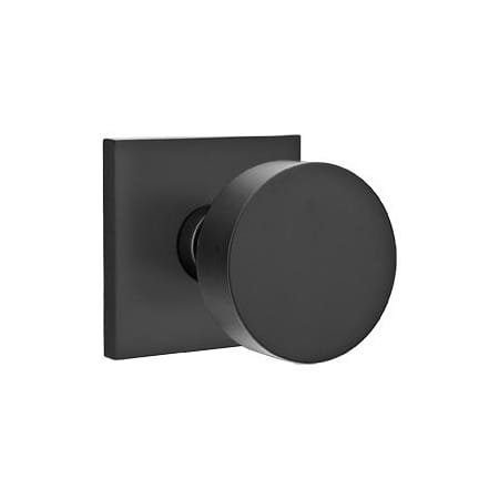 Emtek Round Knobset Privacy Door Knob Set with Square Rose Flat Black