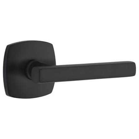 Emtek Freestone Right Handed Non-Turning Two-Sided Dummy Door Lever Set with Urban Modern Rose from the Urban Modern Collection Flat Black