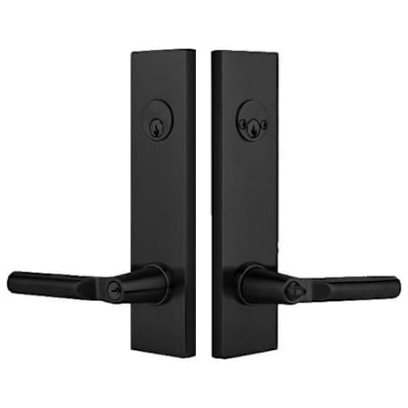 Emtek Modern Rectangular Two Point Double Cylinder Entry Set Flat Black