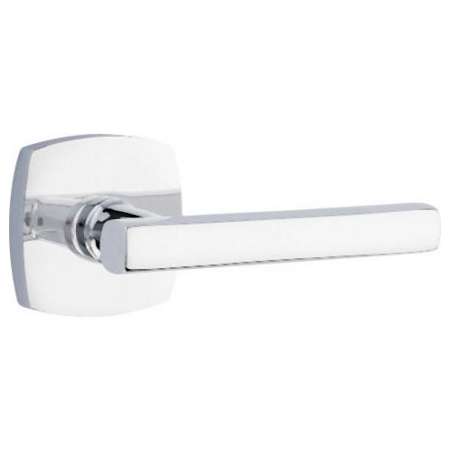 Emtek Freestone Right Handed Privacy Door Lever Set with Urban Modern Rose from the Urban Modern Collection Polished Chrome