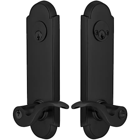 Emtek Annapolis Two Point Double Cylinder Entry Set Flat Black