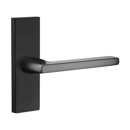 Emtek 5 Inch Long Stretto Rectangular Privacy Sideplate Entry Set from the Brass Modern Collection Flat Black