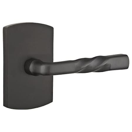 Emtek Montrose Reversible Non-Turning Two-Sided Dummy Door Lever Set from the Sandcast Bronze Collection Flat Black