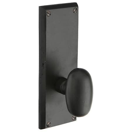 Emtek Sandcast Bronze Privacy Door Entry Set with Rectangular Sideplate Flat Black