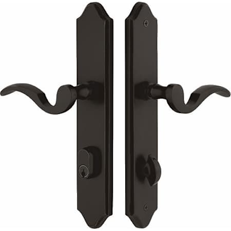 Emtek 10 Inch Stretto Concord Single Cylinder Keyed Sideplate Entry Set from the Classic Brass Collection Flat Black