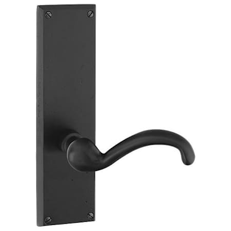 Emtek 8-7/8" Height Rectangular Sideplate Sandcast Bronze Passage Entry Set Flat Black