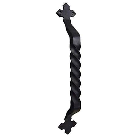 Emtek 18" Height Wrought Steel San Carlos Door Pull from the Wrought Steel Collection Flat Black