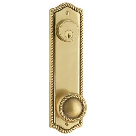 Emtek 5-1/2" Center to Center Rope Sideplate Designer Brass Double Cylinder Entry Set French Antique