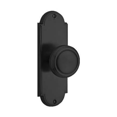 Emtek Delaware Series Privacy Entry Set with 7.125 Inch Tall Backplate From the American Classic Collection Flat Black