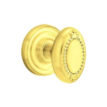 Emtek Beaded Egg Reversible Non-Turning Two-Sided Dummy Door Knob Set from the Designer Brass Collection Polished Brass