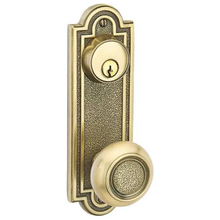 Emtek 3-5/8" Center to Center Belmont Sideplate Brass Modern Single Cylinder Entry Set French Antique