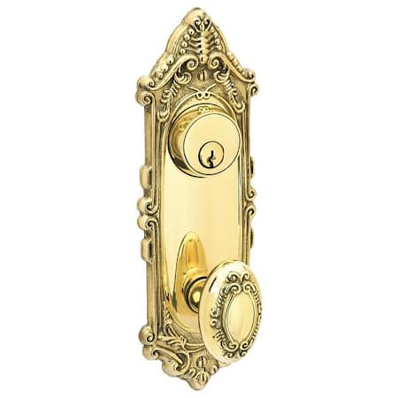 Emtek 3-5/8" Center to Center Victoria Sideplate Designer Brass Single Cylinder Entry Set French Antique