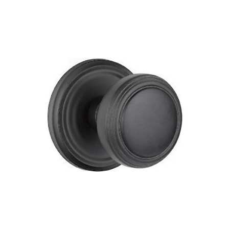 Emtek Norwich Passage Door Knob Set with Regular Rose from the Brass Classic Collection Flat Black