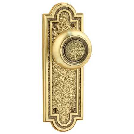 Emtek 7-1/2" Height Belmont Sideplate Brass Modern Passage Entry Set French Antique