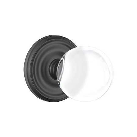 Emtek Bristol Crystal Passage Door Knob Set with Brass Rosette Flat Black