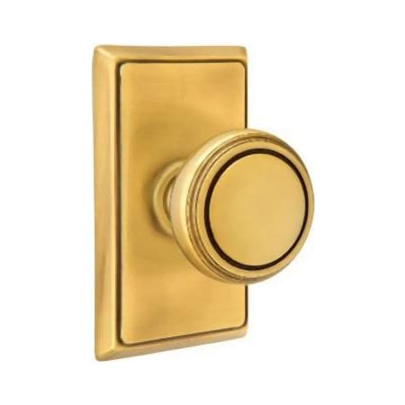 Emtek Norwich Passage Door Knob Set with Rectangular Rose from the Brass Classic Collection French Antique