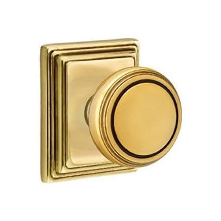 Emtek Norwich Passage Door Knob Set with Wilshire Rose from the Brass Classic Collection French Antique