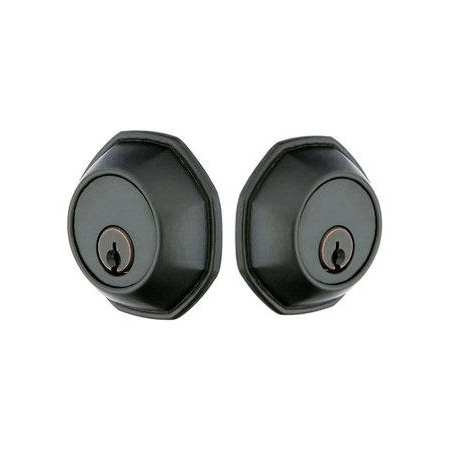 Emtek Octagon Style Tuscany Bronze Double Cylinder Deadbolt Flat Black