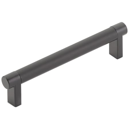 Emtek Smooth 5 Inch Center to Center Bar Cabinet Pull with Rectangular Stem from the SELECT Collection Flat Black / Flat Black Stem