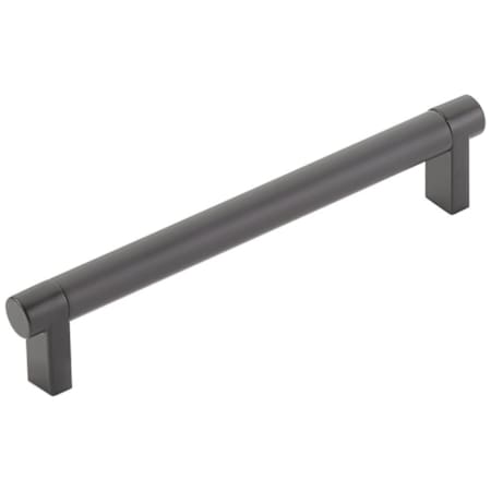 Emtek Smooth 6 Inch Center to Center Bar Cabinet Pull with Rectangular Stem from the SELECT Collection Flat Black / Flat Black Stem