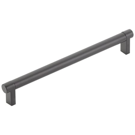 Emtek Smooth 8 Inch Center to Center Bar Cabinet Pull with Rectangular Stem from the SELECT Collection Flat Black / Flat Black Stem