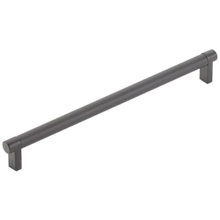 Emtek Smooth 10 Inch Center to Center Bar Cabinet Pull with Rectangular Stem from the SELECT Collection Flat Black / Flat Black Stem