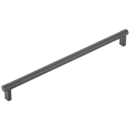 Emtek Smooth 12 Inch Center to Center Bar Cabinet Pull with Rectangular Stem from the SELECT Collection Flat Black / Flat Black Stem